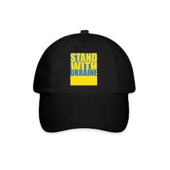 STAND MIT DER UKRAINE Flagge der Ukraine - Baseballkappe - Schwarz/Schwarz - Vorne