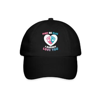 Schwangerschaftsparty Gender Reveal - Baseballkappe - Schwarz/Schwarz - Vorne