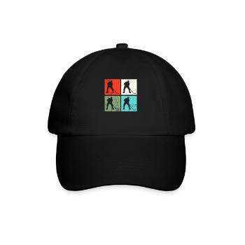 Hockey Eishockey Retro - Baseballkappe - Schwarz/Schwarz - Vorne