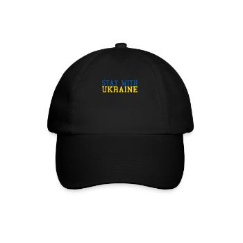 Ukraine Solidarität - Baseballkappe - Schwarz/Schwarz - Vorne