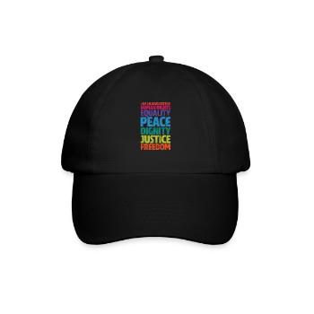 Menschenrechte Antirassismus Toleranz Geschenk - Baseballkappe - Schwarz/Schwarz - Vorne