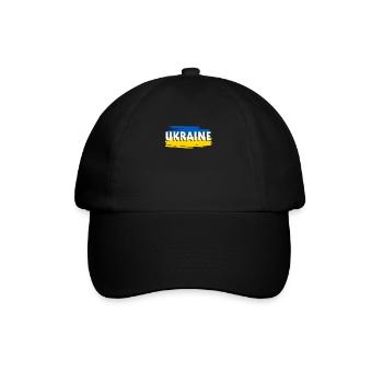 Ukraine Flagge - Baseballkappe - Schwarz/Schwarz - Vorne
