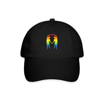 JGA Regenbogen Farben Geschenk LGBT - Baseballkappe - Schwarz/Schwarz - Vorne