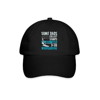 Real dad go windsurfing - Baseballkappe - Schwarz/Schwarz - Vorne