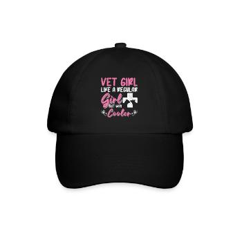 Vet Girl Like A Regular Tierarzthelferin Tierarzt - Baseballkappe - Schwarz/Schwarz - Vorne