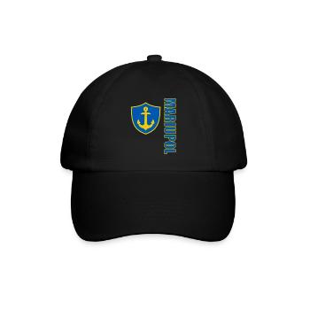 Mariupol Hafenstadt Ukraine Schwarzes Meer - Baseballkappe - Schwarz/Schwarz - Vorne