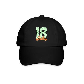 18. Geburtstag - Baseballkappe - Schwarz/Schwarz - Vorne