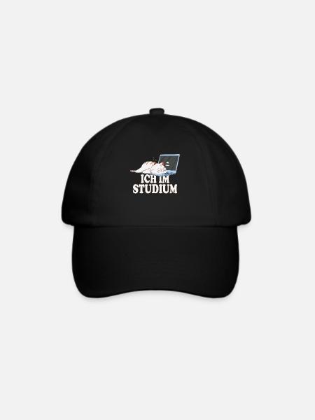 Ich im Studium schlafende katze - Baseballkappe - Schwarz/Schwarz