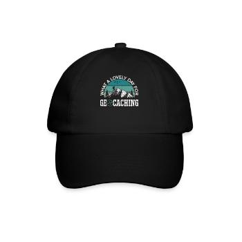 Was für ein schöner Tag für Geocaching Geocacher Cache - Baseballkappe - Schwarz/Schwarz - Vorne