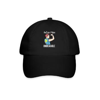Autism Mom Unbreakable Autistic Child Support - Baseballkappe - Schwarz/Schwarz - Vorne
