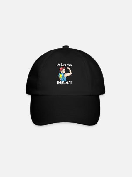 Autism Mom Unbreakable Autistic Child Support - Baseballkappe - Schwarz/Schwarz