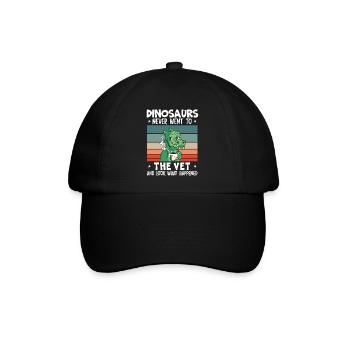 Dinosaurier gingen nie zum Tierarzt - Baseballkappe - Schwarz/Schwarz - Vorne