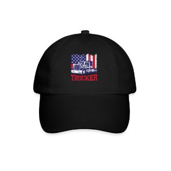 Trucker Truck Driver Vintage Usa - Baseballkappe - Schwarz/Schwarz - Vorne