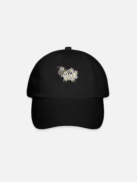 Schäfchen Gänseblümchen Schaf Schafe - Baseballkappe - Schwarz/Schwarz