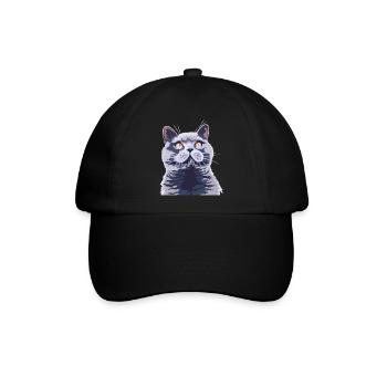 Britische kurzhaar Katze - Baseballkappe - Schwarz/Schwarz - Vorne