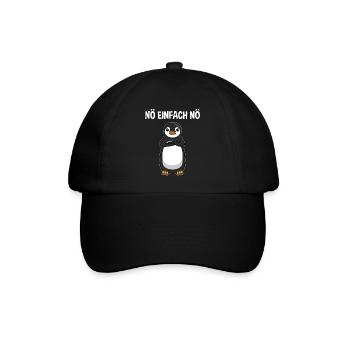 Pinguin Nö Einfach Nö Lustiger Spruch Geschenk - Baseballkappe - Schwarz/Schwarz - Vorne