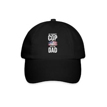 Cop Dad Cop Dad Familie Geschenk - Baseballkappe - Schwarz/Schwarz - Vorne