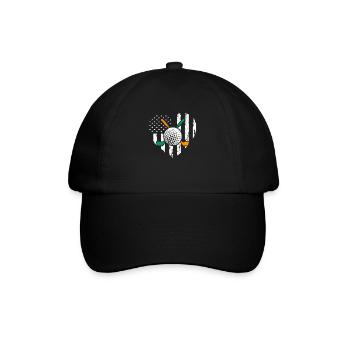 Irische amerikanische Flagge Golfspieler St. Paddy - Baseballkappe - Schwarz/Schwarz - Vorne