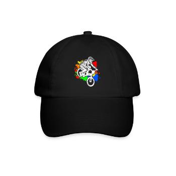BMX cooles Retro Fan Geschenk Motiv für Junge Mädc - Baseballkappe - Schwarz/Schwarz - Vorne