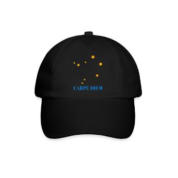 Carpe Diem nutze den Tag Sternbild Waage Libra Ode - Baseballkappe - Schwarz/Schwarz - Vorne