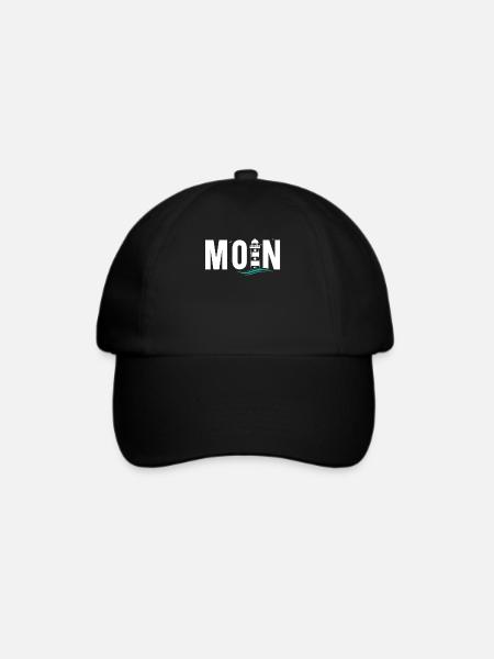 Moin ihr Spacken - Digga Spruch Meer Norddeutsch - Baseballkappe - Schwarz/Schwarz
