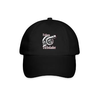 Fridays for Turbolader - Tuning Auto Rennen Hubrau - Baseballkappe - Schwarz/Schwarz - Vorne