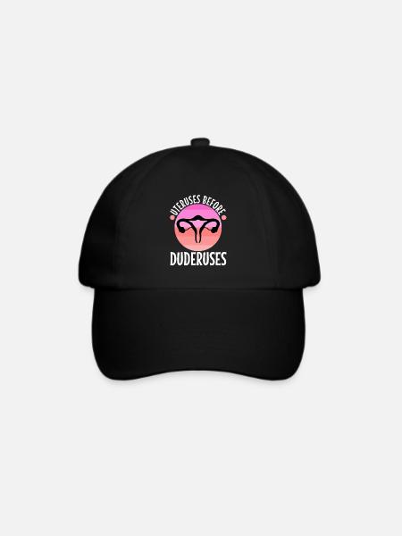 Uteruses Before Duderuses - Baseballkappe - Schwarz/Schwarz