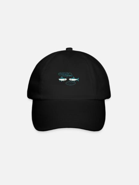 Lustige Fische Was guckst du so? Fischen Angeln - Baseballkappe - Schwarz/Schwarz