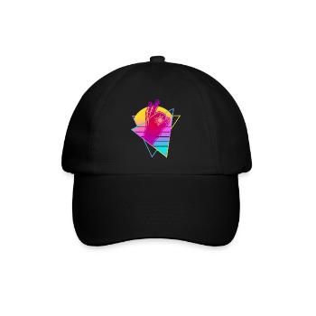 Reingeschaut Retro Vaporwave Reingeguckt - Baseballkappe - Schwarz/Schwarz - Vorne