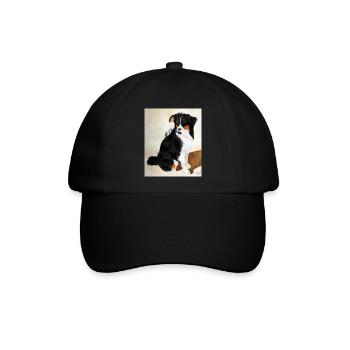 Sitzender Aussie Nanouk - Baseballkappe - Schwarz/Schwarz - Vorne