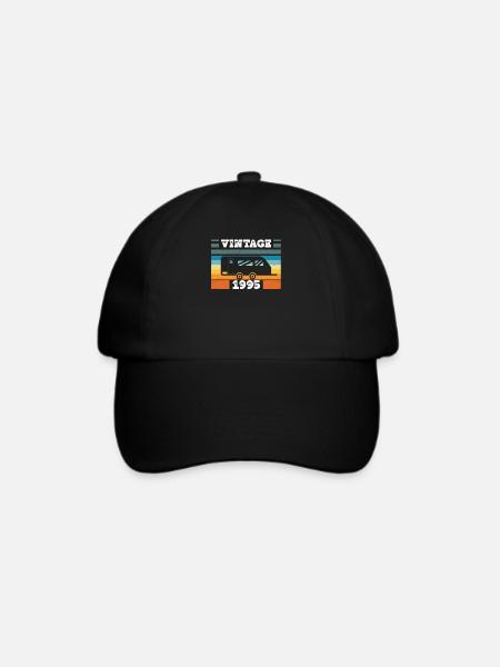 Campingwagen Camping Jahrgang 1995 Geburtstags - Baseballkappe - Schwarz/Schwarz