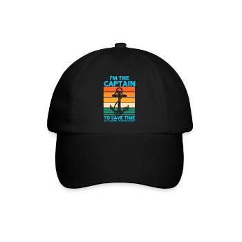 Kapitän Boot Kapitäne Geschenk - Baseballkappe - Schwarz/Schwarz - Vorne