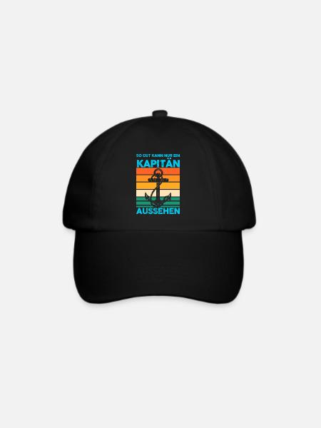 Kapitän Boot Bootfahrer Geschenk - Baseballkappe - Schwarz/Schwarz