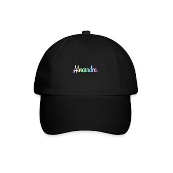 ALEXANDRA Rainbow Minimalist Cursive - Baseballkappe - Schwarz/Schwarz - Vorne
