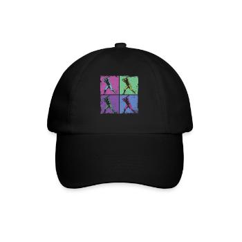 Baseball Fan Retro Vintage Batter - Baseballkappe - Schwarz/Schwarz - Vorne