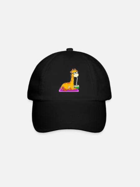 Giraffe Kokosnuss - Baseballkappe - Schwarz/Schwarz