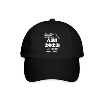 Abitur Abi 2022 Gymnasium Abschluss Abifeier - Baseballkappe - Schwarz/Schwarz - Vorne
