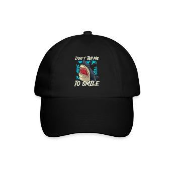 Shark Don t Tell Me to Smile - Baseballkappe - Schwarz/Schwarz - Vorne
