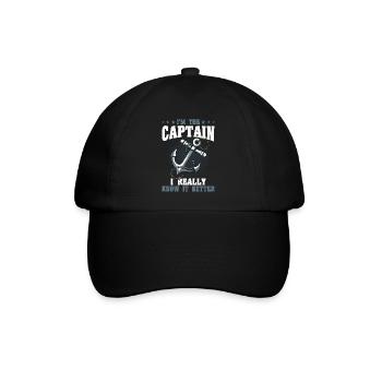 Boot-Liebhaber Boot Kapitän Kapitäne - Baseballkappe - Schwarz/Schwarz - Vorne