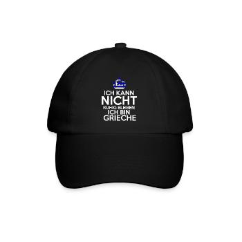 Griechenland Grieche Griechisches - Baseballkappe - Schwarz/Schwarz - Vorne