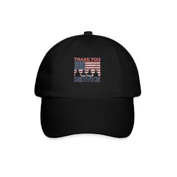 Veterans Day Vintage Memorial Day Freedom - Baseballkappe - Schwarz/Schwarz - Vorne
