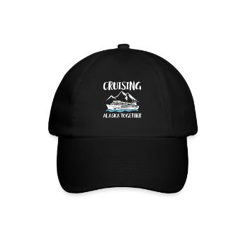 Cruising Alaska Together Shirt Geschenk Kreuzfahrt - Baseballkappe - Schwarz/Schwarz - Vorne