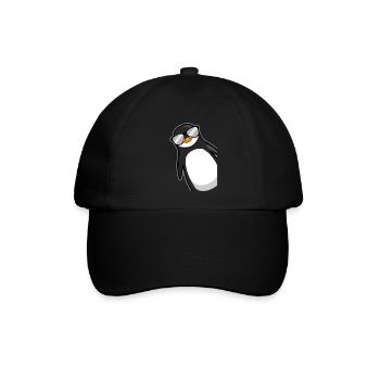 Lustiger Pinguin Mit Sonnenbrille Cooles Geschenk - Baseballkappe - Schwarz/Schwarz - Vorne