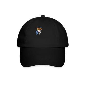 5 Jahre Jungen Geschenk Hai Five Geburtstagsmotiv - Baseballkappe - Schwarz/Schwarz - Vorne