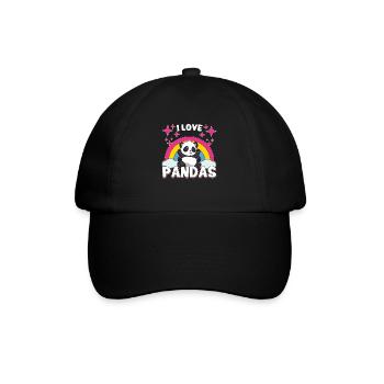 Pandabear Panda Bamboo Wildlife China - Baseballkappe - Schwarz/Schwarz - Vorne