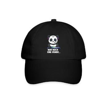 Gaming Panda - Computerspiele Videospiele - Baseballkappe - Schwarz/Schwarz - Vorne