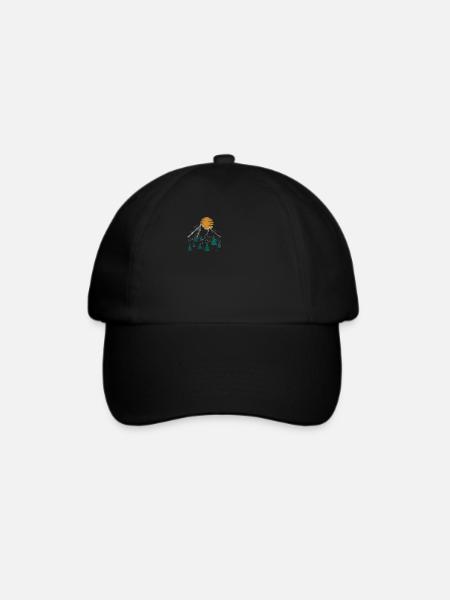 Natur Wandern Aufdruck Berg Motiv - Baseballkappe - Schwarz/Schwarz