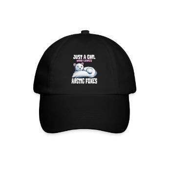 Fuchs Arctic Fox Mädchen Frauen Liebhaberdesign - Baseballkappe - Schwarz/Schwarz - Vorne