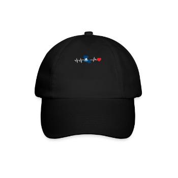 Louisiana herzschlag geschenk - Baseballkappe - Schwarz/Schwarz - Vorne