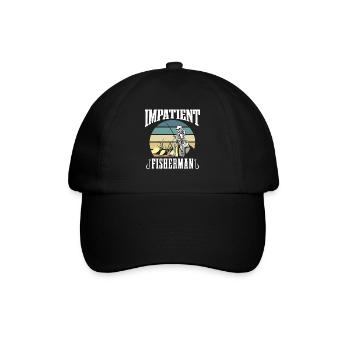 Ungeduldiger Fischer Angler Fischen Angeln - Baseballkappe - Schwarz/Schwarz - Vorne